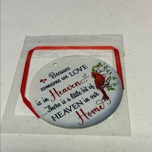Memorial Ornament with Red Cardinal